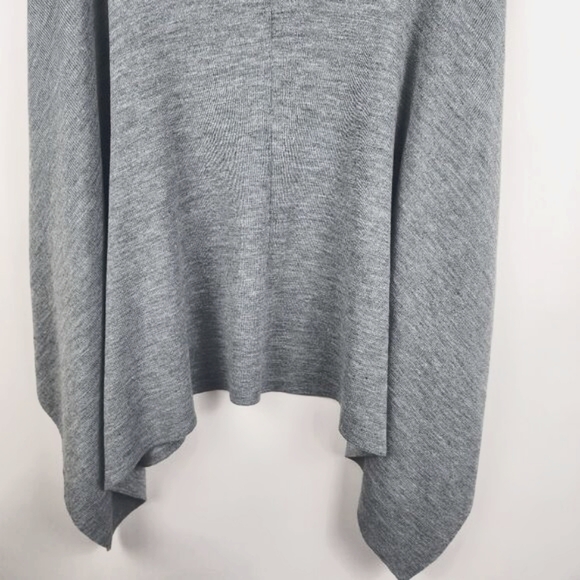 REBECCA MINKOFF MILANO CAPE HEATHER GREY OPEN FRONT CARDIGAN SWEATER WOOL OS NWT - Picture 7 of 10